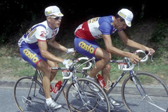 Bruno Thibout pousse Jacky Durand-Tour de France 84